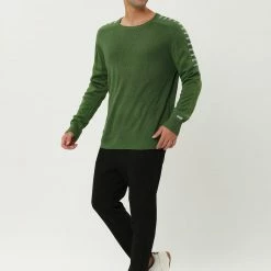 Allegra K Men's Casual Rib Knit Sweater Crew Neck Long Sleeve Ribbed Knitted Pullover Top