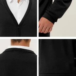 Allegra K Men's Cardigan Sweater Button Closure V Neck Casual Knitted Sweaters