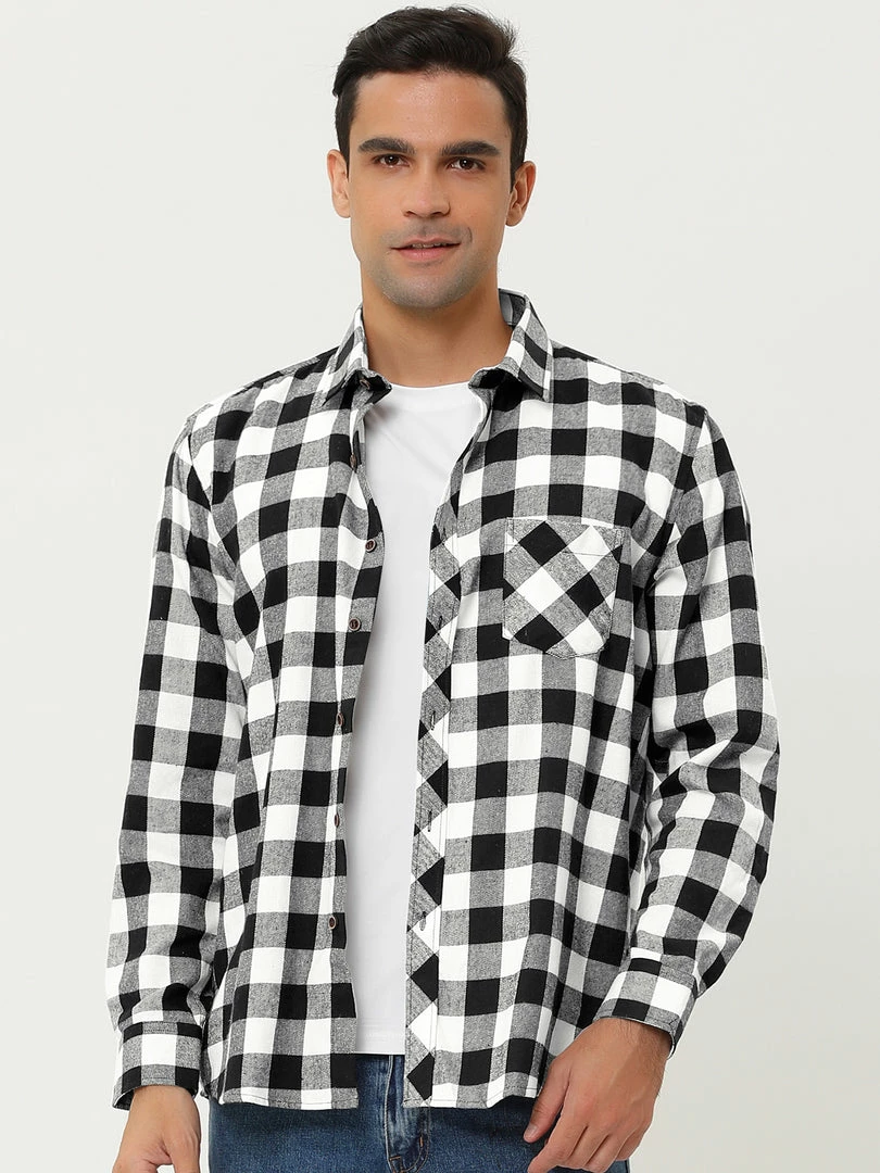 Allegra K Men's Casual Long Sleeve Button Down Plaid Checked Dress Shirts 30 Allegra K Men's Casual Long Sleeve Button Down Plaid Checked Dress Shirts