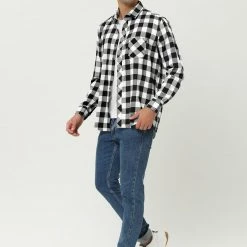 Allegra K Men's Casual Long Sleeve Button Down Plaid Checked Dress Shirts 79 Allegra K Men's Casual Long Sleeve Button Down Plaid Checked Dress Shirts