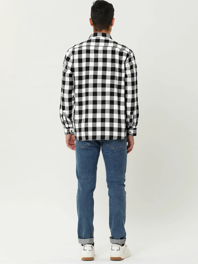 Allegra K Men's Casual Long Sleeve Button Down Plaid Checked Dress Shirts 32 Allegra K Men's Casual Long Sleeve Button Down Plaid Checked Dress Shirts