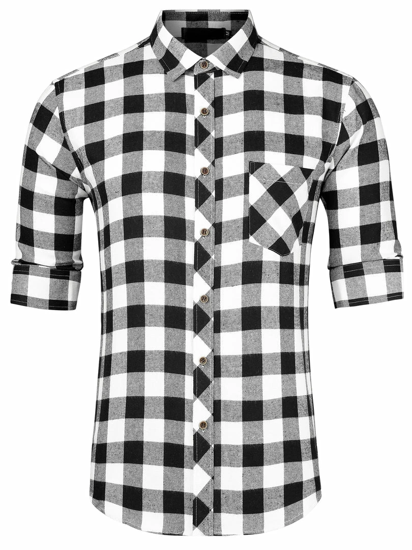 Allegra K Men's Casual Long Sleeve Button Down Plaid Checked Dress Shirts 28 Allegra K Men's Casual Long Sleeve Button Down Plaid Checked Dress Shirts