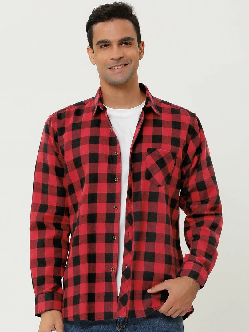 Allegra K Men's Casual Long Sleeve Button Down Plaid Checked Dress Shirts 35 Allegra K Men's Casual Long Sleeve Button Down Plaid Checked Dress Shirts