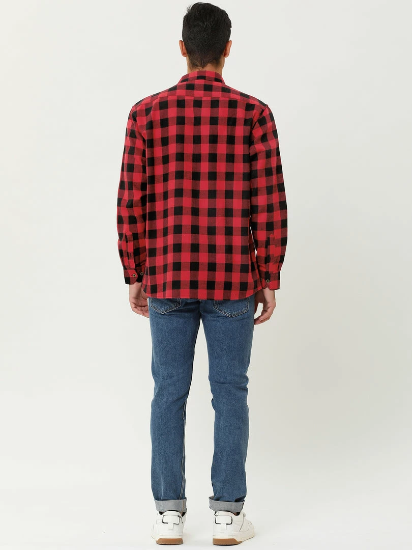 Allegra K Men's Casual Long Sleeve Button Down Plaid Checked Dress Shirts 38 Allegra K Men's Casual Long Sleeve Button Down Plaid Checked Dress Shirts