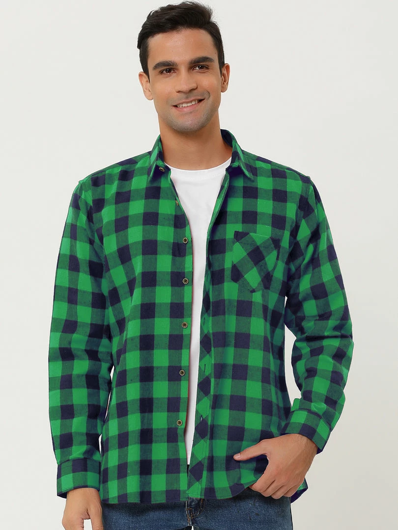 Allegra K Men's Casual Long Sleeve Button Down Plaid Checked Dress Shirts 41 Allegra K Men's Casual Long Sleeve Button Down Plaid Checked Dress Shirts