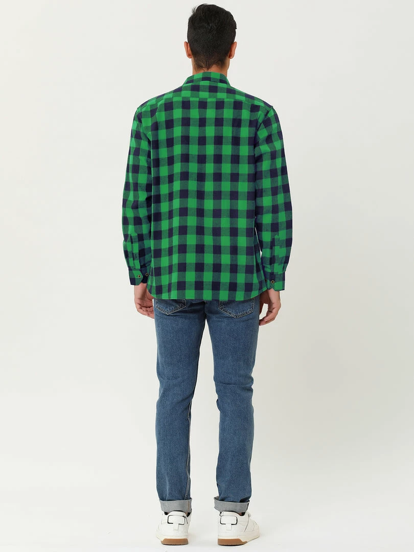 Allegra K Men's Casual Long Sleeve Button Down Plaid Checked Dress Shirts 44 Allegra K Men's Casual Long Sleeve Button Down Plaid Checked Dress Shirts