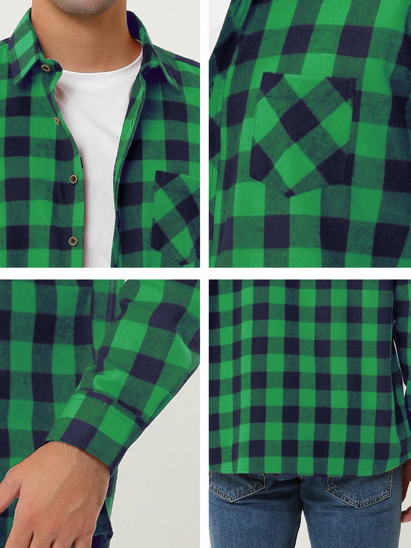 Allegra K Men's Casual Long Sleeve Button Down Plaid Checked Dress Shirts 45 Allegra K Men's Casual Long Sleeve Button Down Plaid Checked Dress Shirts