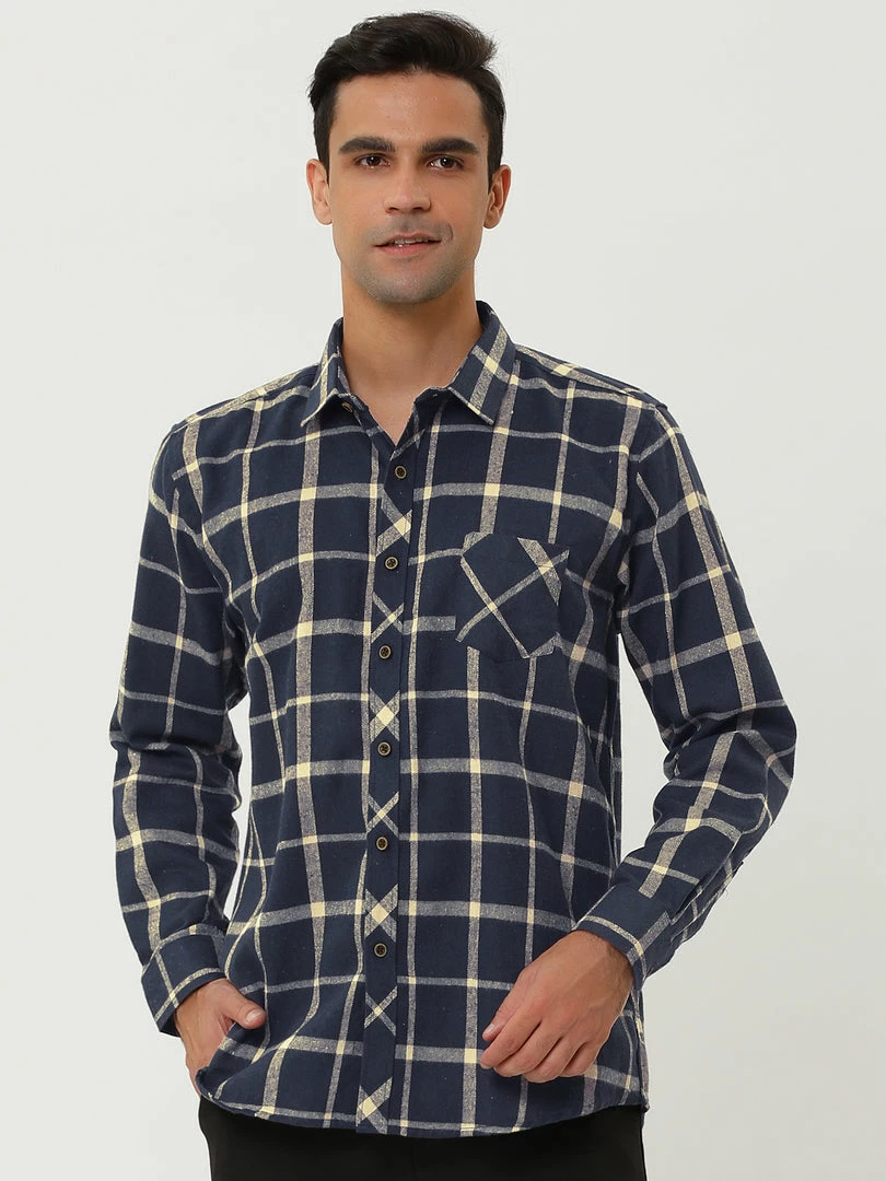 Allegra K Men's Casual Long Sleeve Button Down Plaid Checked Dress Shirts 11 Allegra K Men's Casual Long Sleeve Button Down Plaid Checked Dress Shirts