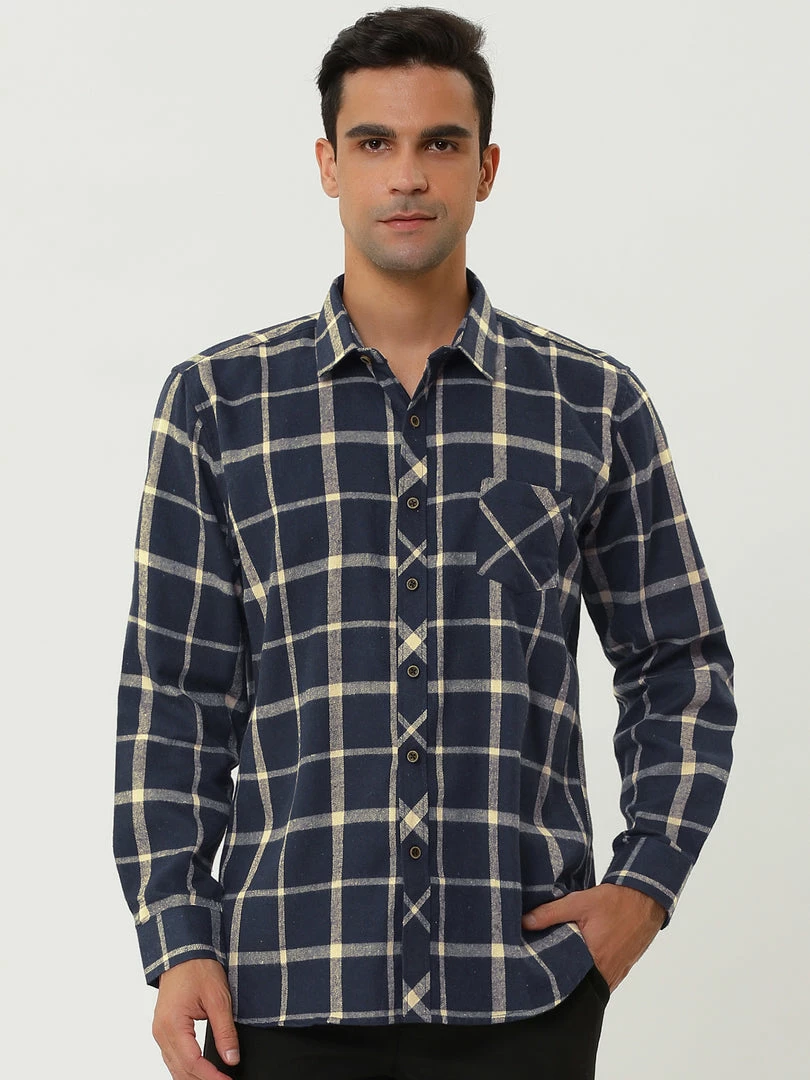 Allegra K Men's Casual Long Sleeve Button Down Plaid Checked Dress Shirts 12 Allegra K Men's Casual Long Sleeve Button Down Plaid Checked Dress Shirts