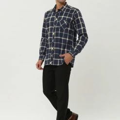 Allegra K Men's Casual Long Sleeve Button Down Plaid Checked Dress Shirts 61 Allegra K Men's Casual Long Sleeve Button Down Plaid Checked Dress Shirts