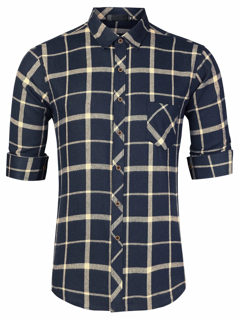 Allegra K Men's Casual Long Sleeve Button Down Plaid Checked Dress Shirts 10 Allegra K Men's Casual Long Sleeve Button Down Plaid Checked Dress Shirts