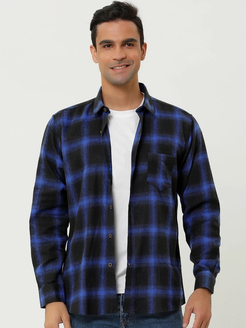 Allegra K Men's Casual Long Sleeve Button Down Plaid Checked Dress Shirts 47 Allegra K Men's Casual Long Sleeve Button Down Plaid Checked Dress Shirts