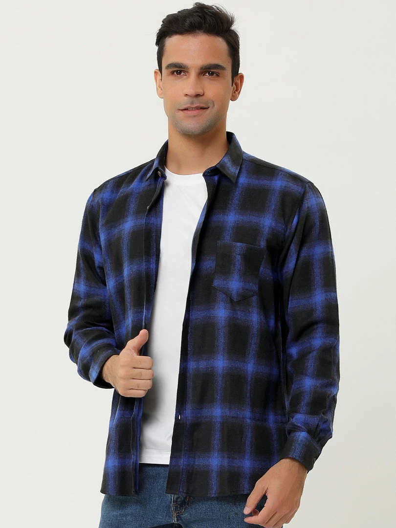 Allegra K Men's Casual Long Sleeve Button Down Plaid Checked Dress Shirts 48 Allegra K Men's Casual Long Sleeve Button Down Plaid Checked Dress Shirts