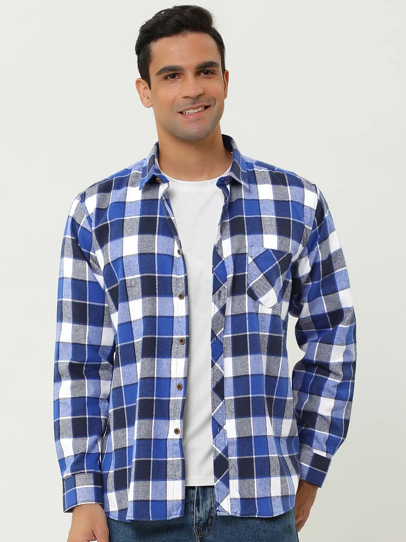 Allegra K Men's Casual Long Sleeve Button Down Plaid Checked Dress Shirts 17 Allegra K Men's Casual Long Sleeve Button Down Plaid Checked Dress Shirts