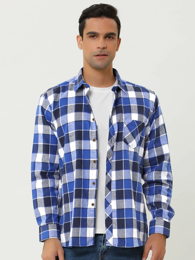 Allegra K Men's Casual Long Sleeve Button Down Plaid Checked Dress Shirts 18 Allegra K Men's Casual Long Sleeve Button Down Plaid Checked Dress Shirts