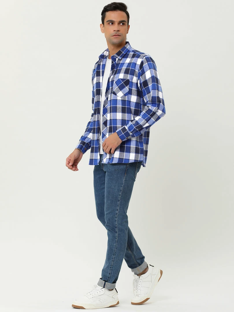 Allegra K Men's Casual Long Sleeve Button Down Plaid Checked Dress Shirts 19 Allegra K Men's Casual Long Sleeve Button Down Plaid Checked Dress Shirts