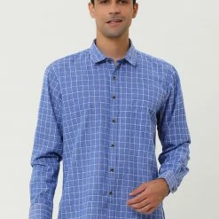 Allegra K Men's Casual Long Sleeve Button Down Plaid Checked Dress Shirts 53 Allegra K Men's Casual Long Sleeve Button Down Plaid Checked Dress Shirts