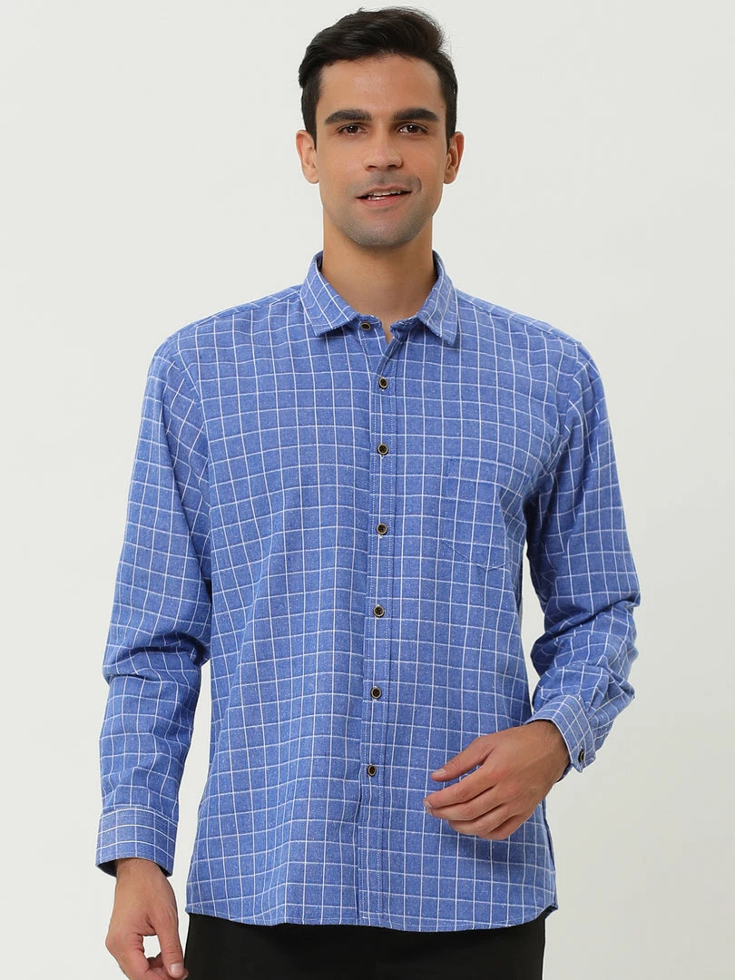 Allegra K Men's Casual Long Sleeve Button Down Plaid Checked Dress Shirts 5 Allegra K Men's Casual Long Sleeve Button Down Plaid Checked Dress Shirts