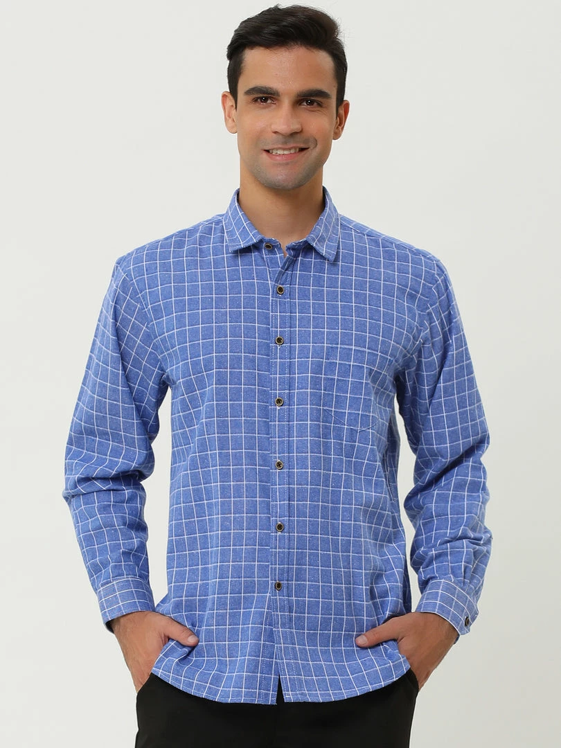 Allegra K Men's Casual Long Sleeve Button Down Plaid Checked Dress Shirts 6 Allegra K Men's Casual Long Sleeve Button Down Plaid Checked Dress Shirts