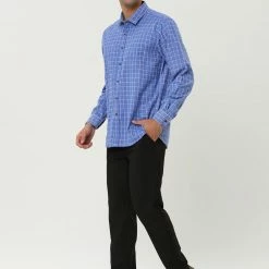 Allegra K Men's Casual Long Sleeve Button Down Plaid Checked Dress Shirts 55 Allegra K Men's Casual Long Sleeve Button Down Plaid Checked Dress Shirts