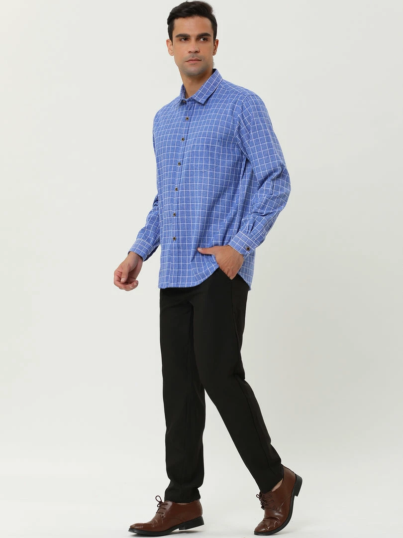 Allegra K Men's Casual Long Sleeve Button Down Plaid Checked Dress Shirts 7 Allegra K Men's Casual Long Sleeve Button Down Plaid Checked Dress Shirts