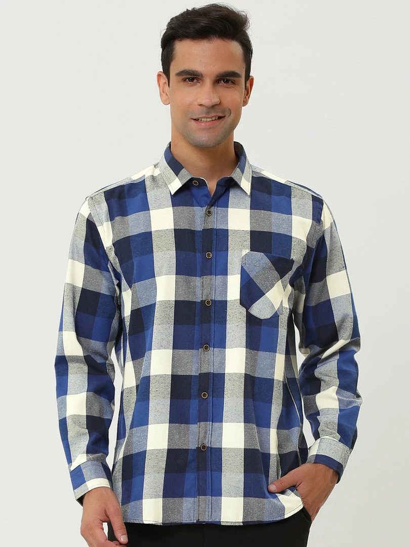 Allegra K Men's Casual Long Sleeve Button Down Plaid Checked Dress Shirts 23 Allegra K Men's Casual Long Sleeve Button Down Plaid Checked Dress Shirts