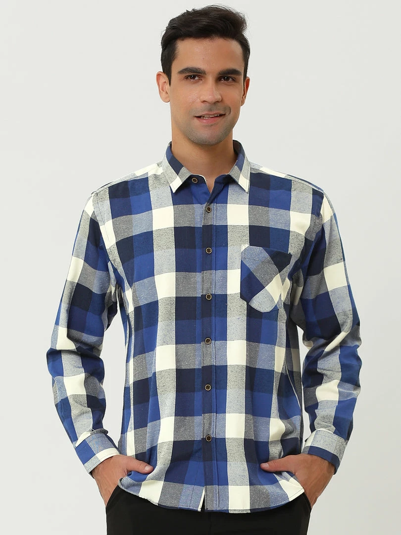 Allegra K Men's Casual Long Sleeve Button Down Plaid Checked Dress Shirts 24 Allegra K Men's Casual Long Sleeve Button Down Plaid Checked Dress Shirts