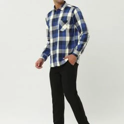 Allegra K Men's Casual Long Sleeve Button Down Plaid Checked Dress Shirts 73 Allegra K Men's Casual Long Sleeve Button Down Plaid Checked Dress Shirts