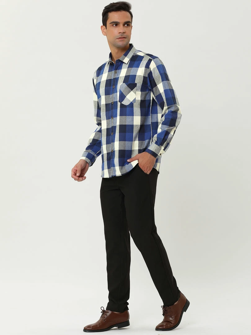 Allegra K Men's Casual Long Sleeve Button Down Plaid Checked Dress Shirts 25 Allegra K Men's Casual Long Sleeve Button Down Plaid Checked Dress Shirts