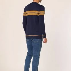 Allegra K Men's Crew Neck Sweater Casual Long Sleeves Color Block Knitted Pullover Sweaters