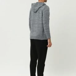 Allegra K Men's Winter Knitted Hoodie Drawstring Long Sleeve Pullover Turtleneck Sweaters