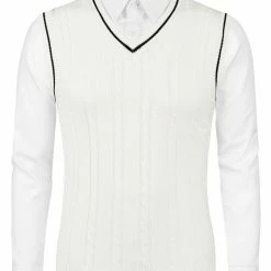 Allegra K Men's Classic Knitted Sleeveless V-Neck Pullover Sweater Vest 58 Allegra K Men's Classic Knitted Sleeveless V-Neck Pullover Sweater Vest