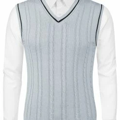 Allegra K Men's Classic Knitted Sleeveless V-Neck Pullover Sweater Vest 52 Allegra K Men's Classic Knitted Sleeveless V-Neck Pullover Sweater Vest