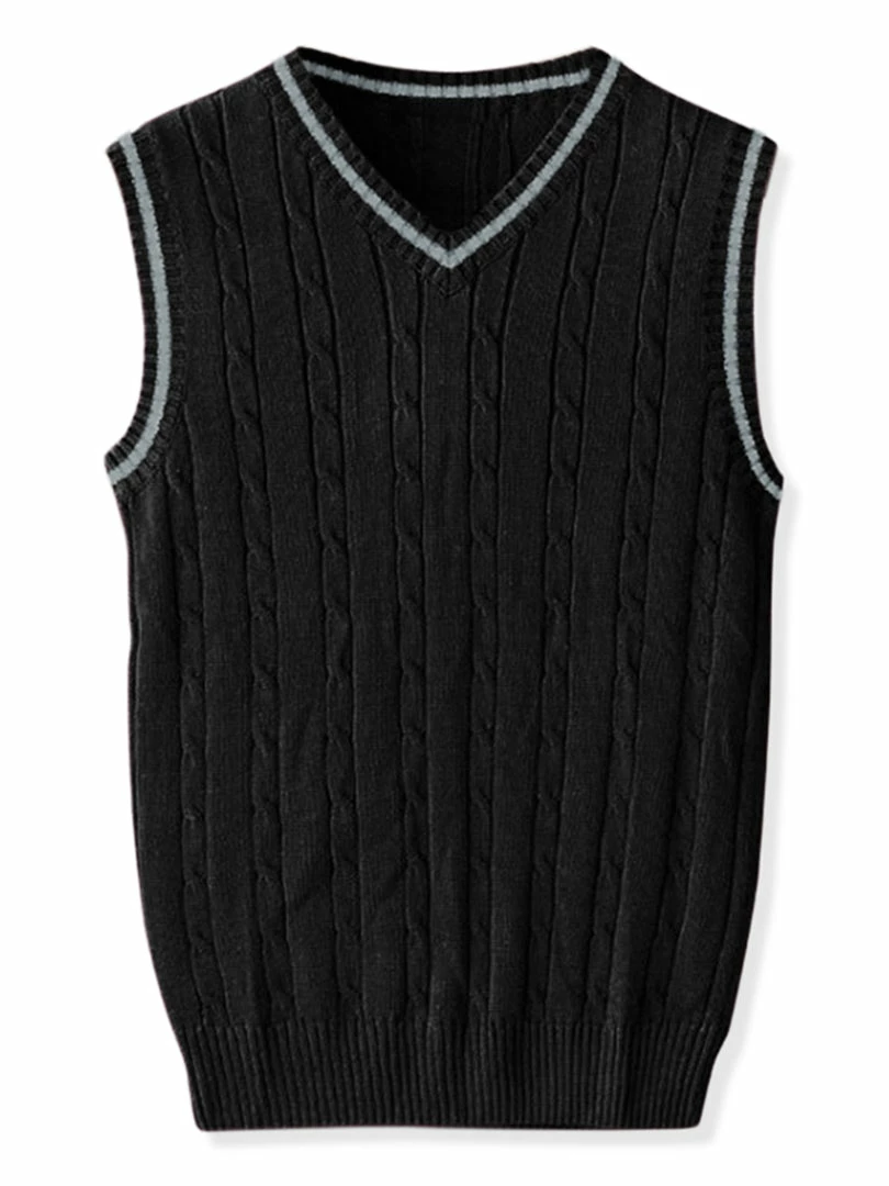 Allegra K Men's Classic Knitted Sleeveless V-Neck Pullover Sweater Vest 16 Allegra K Men's Classic Knitted Sleeveless V-Neck Pullover Sweater Vest
