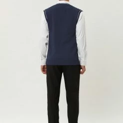 Allegra K Men's Classic Knitted Sleeveless V-Neck Pullover Sweater Vest 44 Allegra K Men's Classic Knitted Sleeveless V-Neck Pullover Sweater Vest