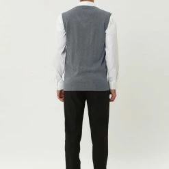 Allegra K Men's Casual Argyle Vest Sweater V Neck Slim Fit Sleeveless Knit Pullover 38 Allegra K Men's Casual Argyle Vest Sweater V Neck Slim Fit Sleeveless Knit Pullover