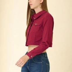 Allegra K Classic Button-Down Denim Trucker Jacket Women