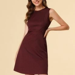 Allegra K Houndstooth Plaid Sleeveless Knit Dress Women 59 Allegra K Houndstooth Plaid Sleeveless Knit Dress Women