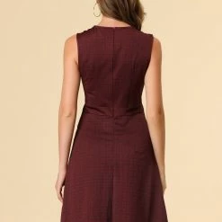 Allegra K Houndstooth Plaid Sleeveless Knit Dress Women 62 Allegra K Houndstooth Plaid Sleeveless Knit Dress Women