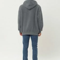 Allegra K Men's Fuzzy Sherpa Fleece Pullover Hoodie Long Sleeves Winter Hooded Sweatshirt Outwear With Pocket