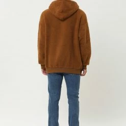 Allegra K Men's Fuzzy Sherpa Fleece Pullover Hoodie Long Sleeves Winter Hooded Sweatshirt Outwear With Pocket