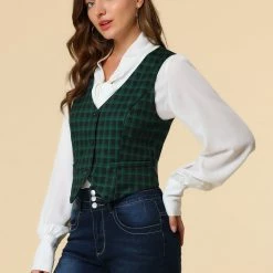 Allegra K Womens Waistcoat Steampunk Dressy Sleeveless Jacket Versatile Racerback Suit Vests 43 Allegra K Womens Waistcoat Steampunk Dressy Sleeveless Jacket Versatile Racerback Suit Vests