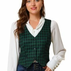 Allegra K Womens Waistcoat Steampunk Dressy Sleeveless Jacket Versatile Racerback Suit Vests 40 Allegra K Womens Waistcoat Steampunk Dressy Sleeveless Jacket Versatile Racerback Suit Vests