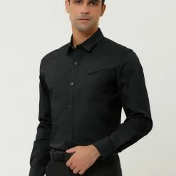 Allegra K Men's Long Sleeves Slim Fit Button Down Cargo Work Shirts With Pocket 25 Allegra K Men's Long Sleeves Slim Fit Button Down Cargo Work Shirts With Pocket