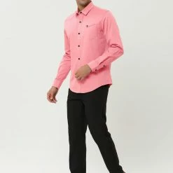 Allegra K Men's Long Sleeves Slim Fit Button Down Cargo Work Shirts With Pocket 36 Allegra K Men's Long Sleeves Slim Fit Button Down Cargo Work Shirts With Pocket