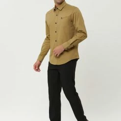 Allegra K Men's Long Sleeves Slim Fit Button Down Cargo Work Shirts With Pocket 41 Allegra K Men's Long Sleeves Slim Fit Button Down Cargo Work Shirts With Pocket