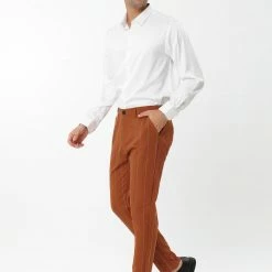 Allegra K Men's Dress Striped Pants Slim Fit Flat Front Business Pencil Trousers With Pockets 25 Allegra K Men's Dress Striped Pants Slim Fit Flat Front Business Pencil Trousers With Pockets