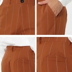 Allegra K Men's Dress Striped Pants Slim Fit Flat Front Business Pencil Trousers With Pockets 27 Allegra K Men's Dress Striped Pants Slim Fit Flat Front Business Pencil Trousers With Pockets