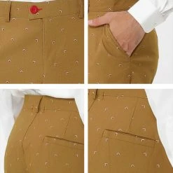 Allegra K Men's Business Trousers Casual Printed Slim Fit Flat Front Chinos Dress Pants 33 Allegra K Men's Business Trousers Casual Printed Slim Fit Flat Front Chinos Dress Pants