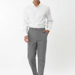 Allegra K Men's Business Trousers Casual Printed Slim Fit Flat Front Chinos Dress Pants 36 Allegra K Men's Business Trousers Casual Printed Slim Fit Flat Front Chinos Dress Pants